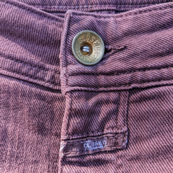CLOSED Burgundy Handmade In Italy Mid Rise Soft Stretch Jeans, Sz. 30 - Picture 5 of 14